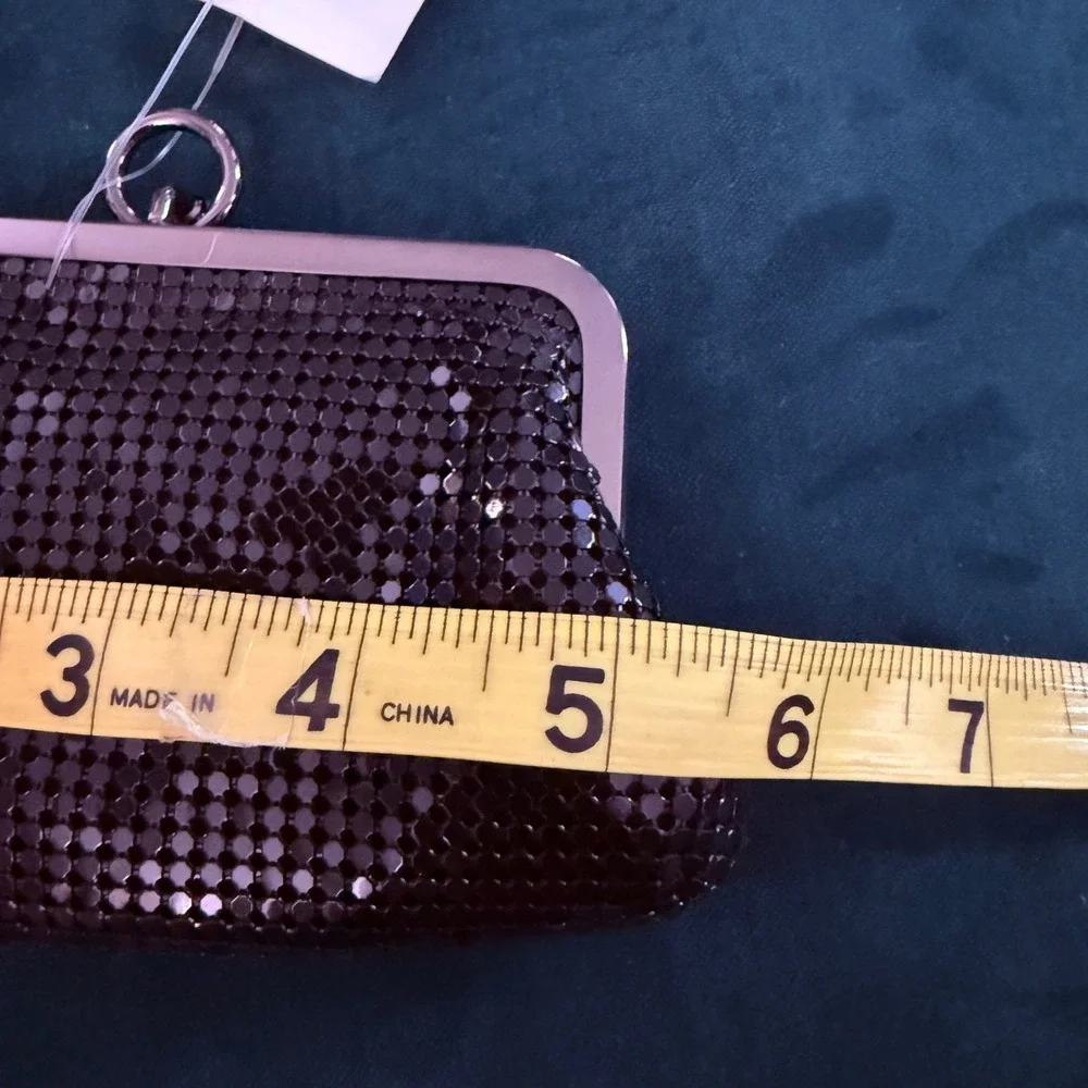Mesh‎ Evening Bag Black Metal Kiss Lock Clutch Party Purse Handbag